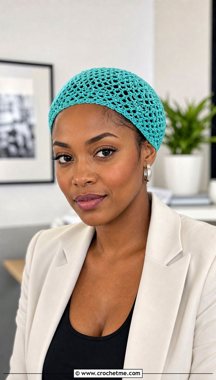 Openwork Jamaican Crochet Skull Cap With Pantsuit - 25 Jamaican Crochet Hat outfit ideas