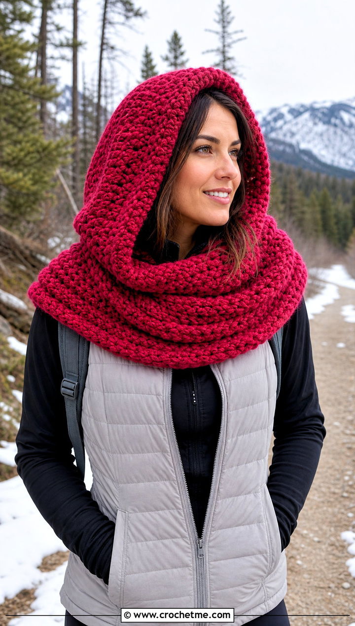 Oversized Crochet Cowl Hat With Leggings - 25 crochet cowl hat outfit ideas