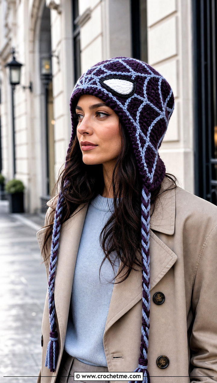Oversized Crochet Mayday Parker Beanie With Trench Coat - 15 Crochet Mayday Parker Beanie outfit ideas
