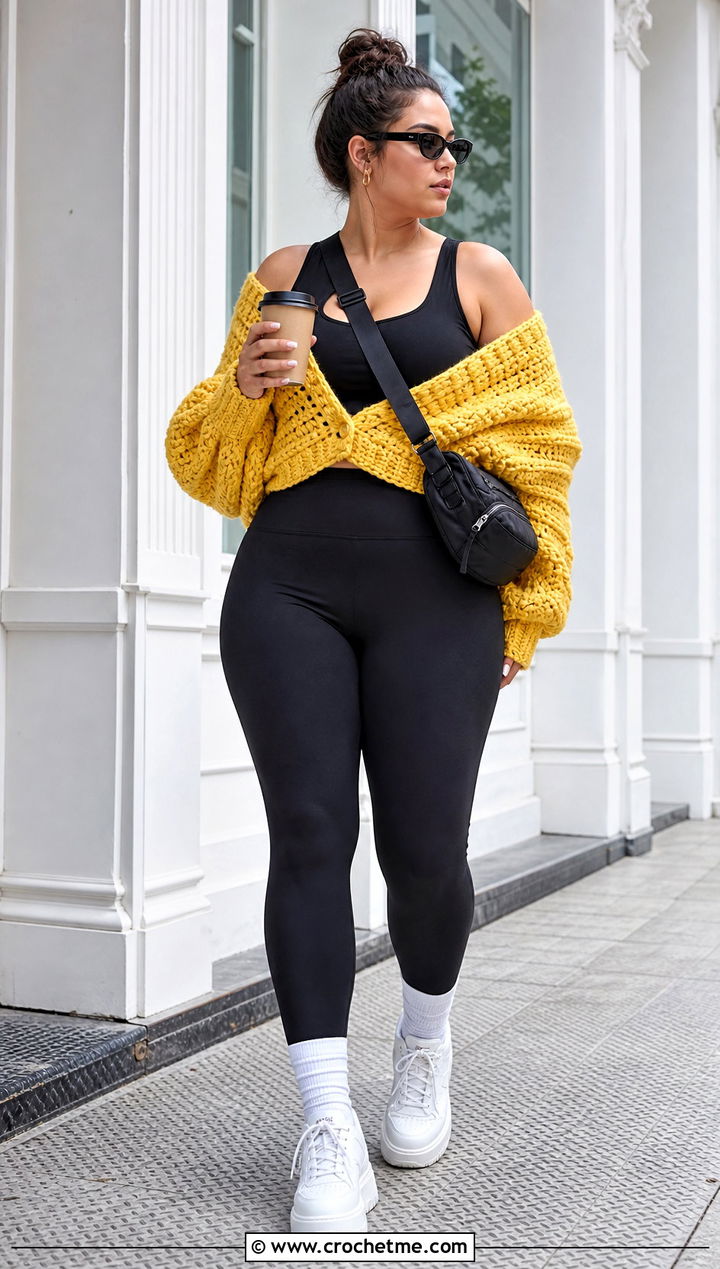 Oversized Off The Shoulder Crochet Sweater With Leggings - 30 off the shoulder crochet sweater outfit ideas
