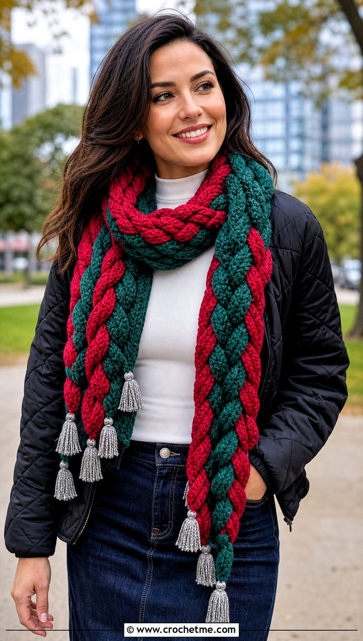 Philadelphia Eagles Braided Scarf With Quilted Jacket And Denim Skirt - 20 Philadelphia Eagles Crochet Scarf outfit ideas