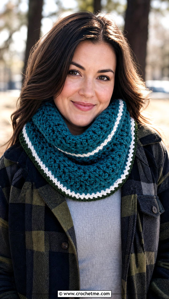 Philadelphia Eagles Crochet Cowl Scarf With Shacket And Corduroy Pants - 20 Philadelphia Eagles Crochet Scarf outfit ideas