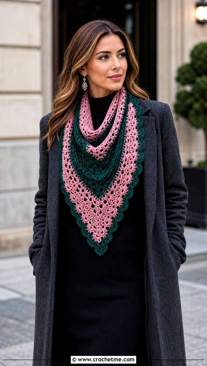 Philadelphia Eagles Triangle Shawl Scarf With Sweater Dress And Boots - 20 Philadelphia Eagles Crochet Scarf outfit ideas