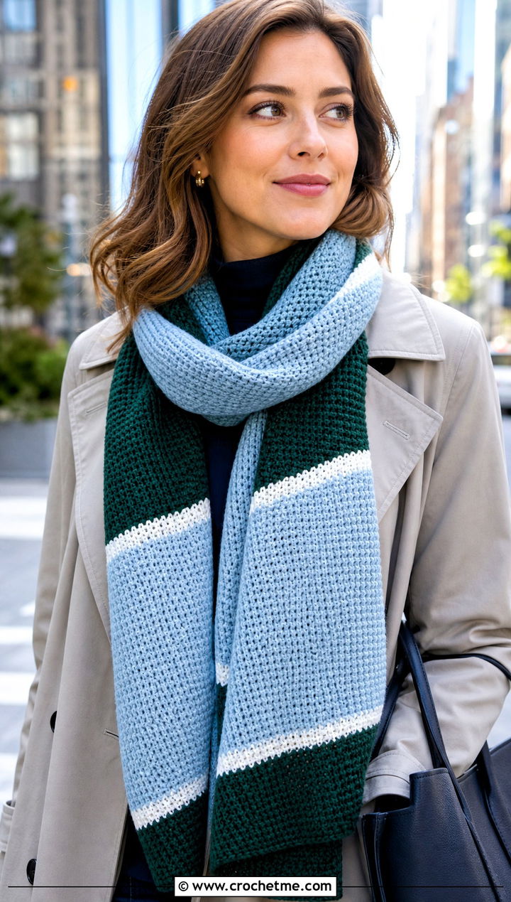 Philadelphia Eagles Tunisian Crochet Scarf With Trench Coat And Loafers - 20 Philadelphia Eagles Crochet Scarf outfit ideas