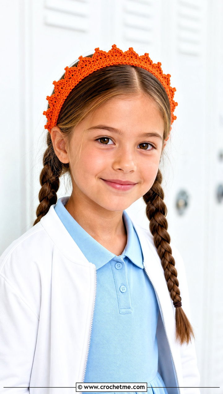 Picot Edge Crochet Child Headband With Polo Dress - 20 Crochet Childs Headband outfit ideas