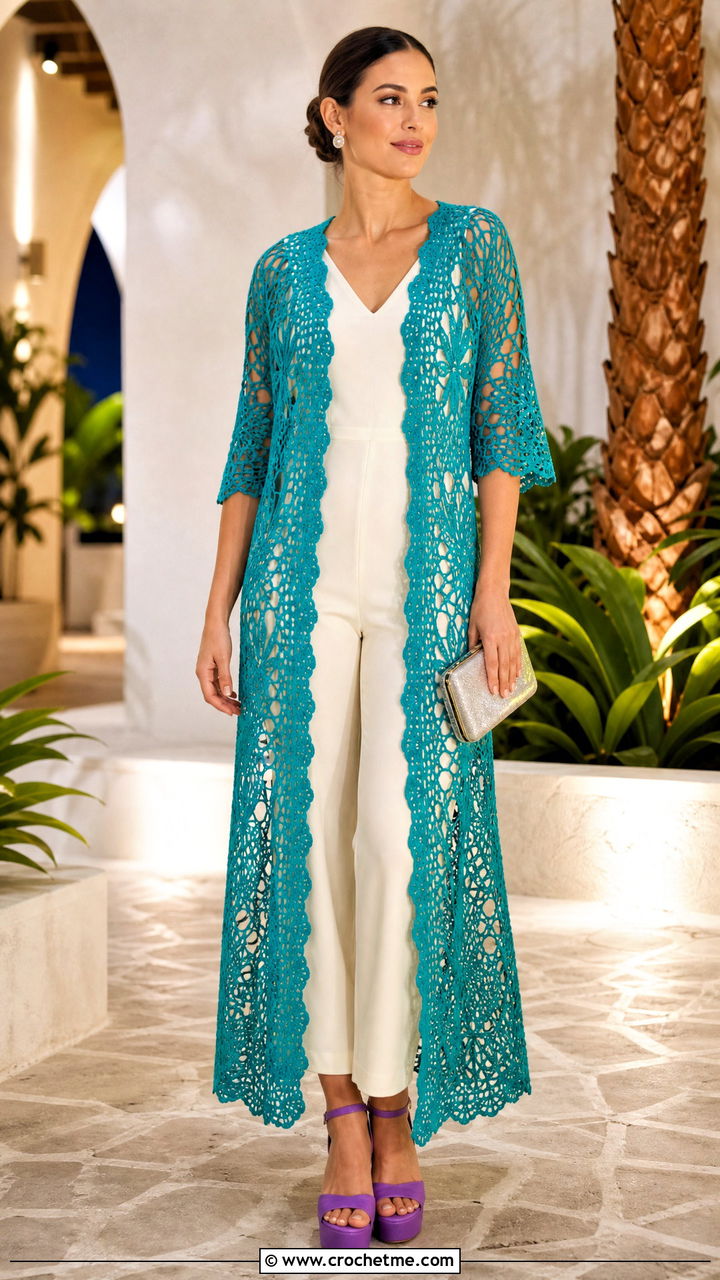 Pineapple Lace Dress Crochet Coverup With Jumpsuit - 35 crochet coverup outfit ideas