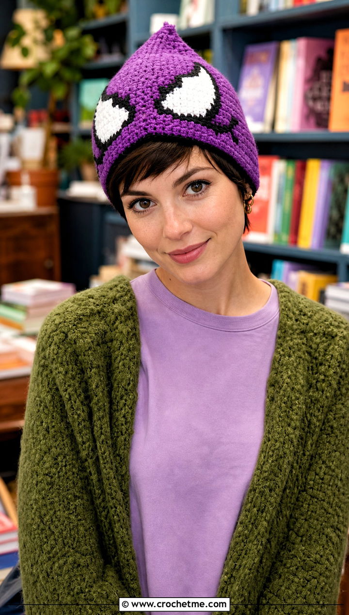 Pixie Venom Crochet Beanie With Long Cardigan - 25 venom crochet beanie outfit ideas