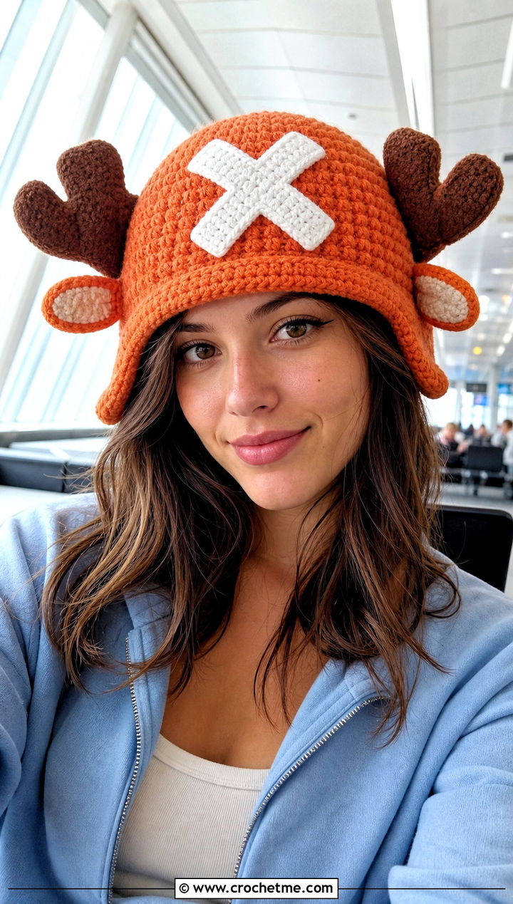 Plush Chopper Crochet Hat With Travel Set - 25 chopper crochet hat outfit ideas