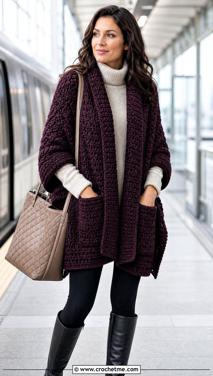 Pocket Prayer Shawl With Turtleneck And Leggings - 15 Crochet Prayer Shawl Amazing Grace outfit ideas