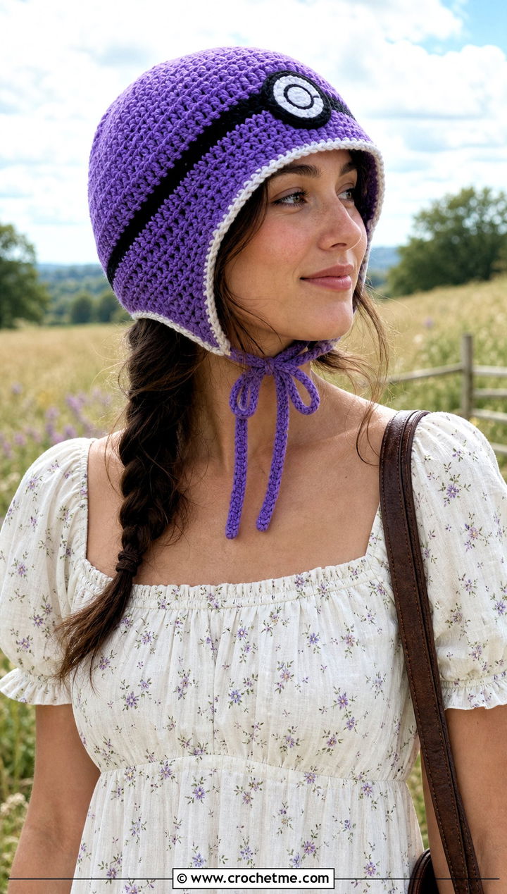 Pokeball Crochet Bonnet Hat With Prairie Dress Outfit - 20 Pokeball Crochet Hat outfit ideas