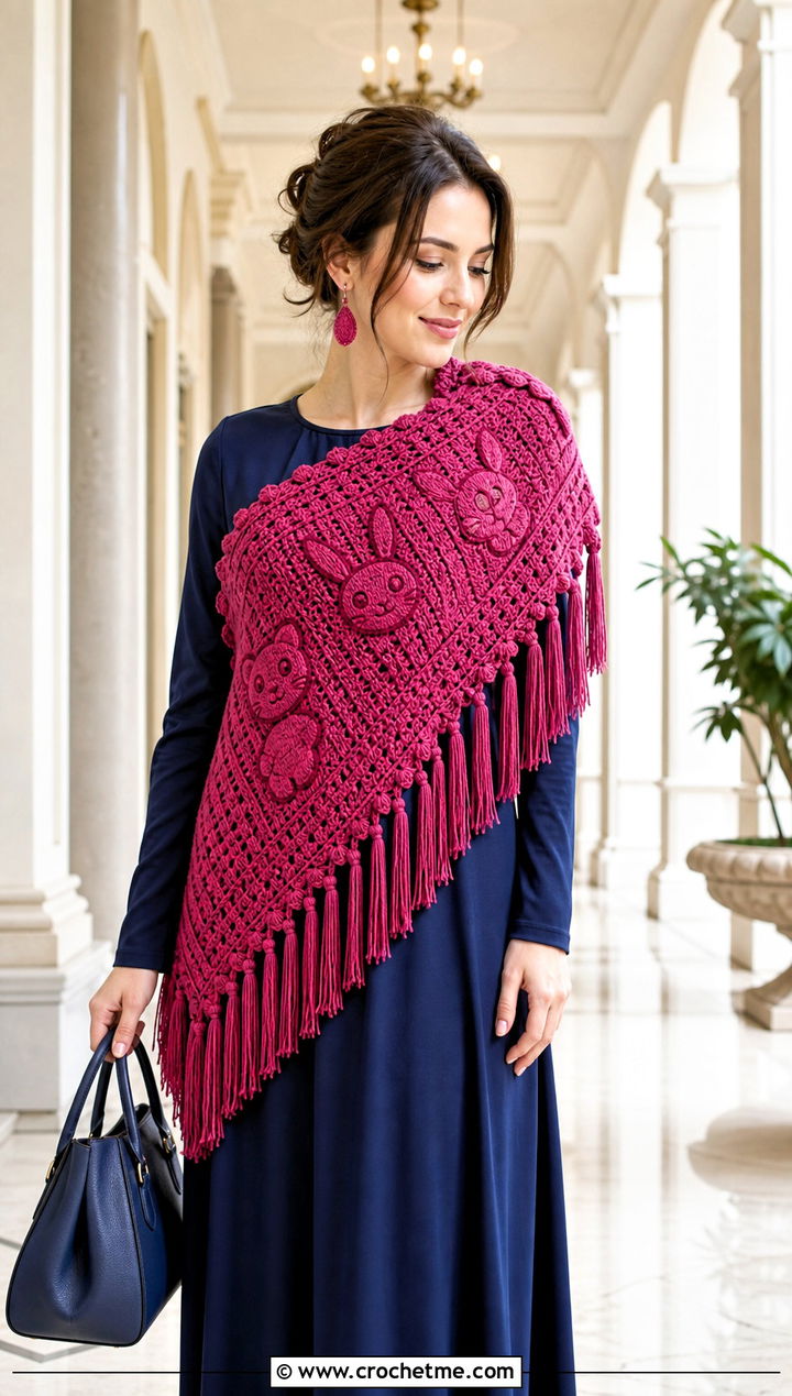 Pokemon Triangle Shawl Scarf With Maxi Dress - 25 Crochet Pokemon Scarf outfit ideas
