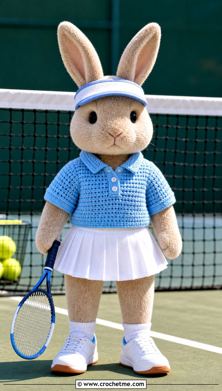 Polo Collar Toy Sweater With Tennis Skirt - 25 Crochet Sweater For Toy outfit ideas