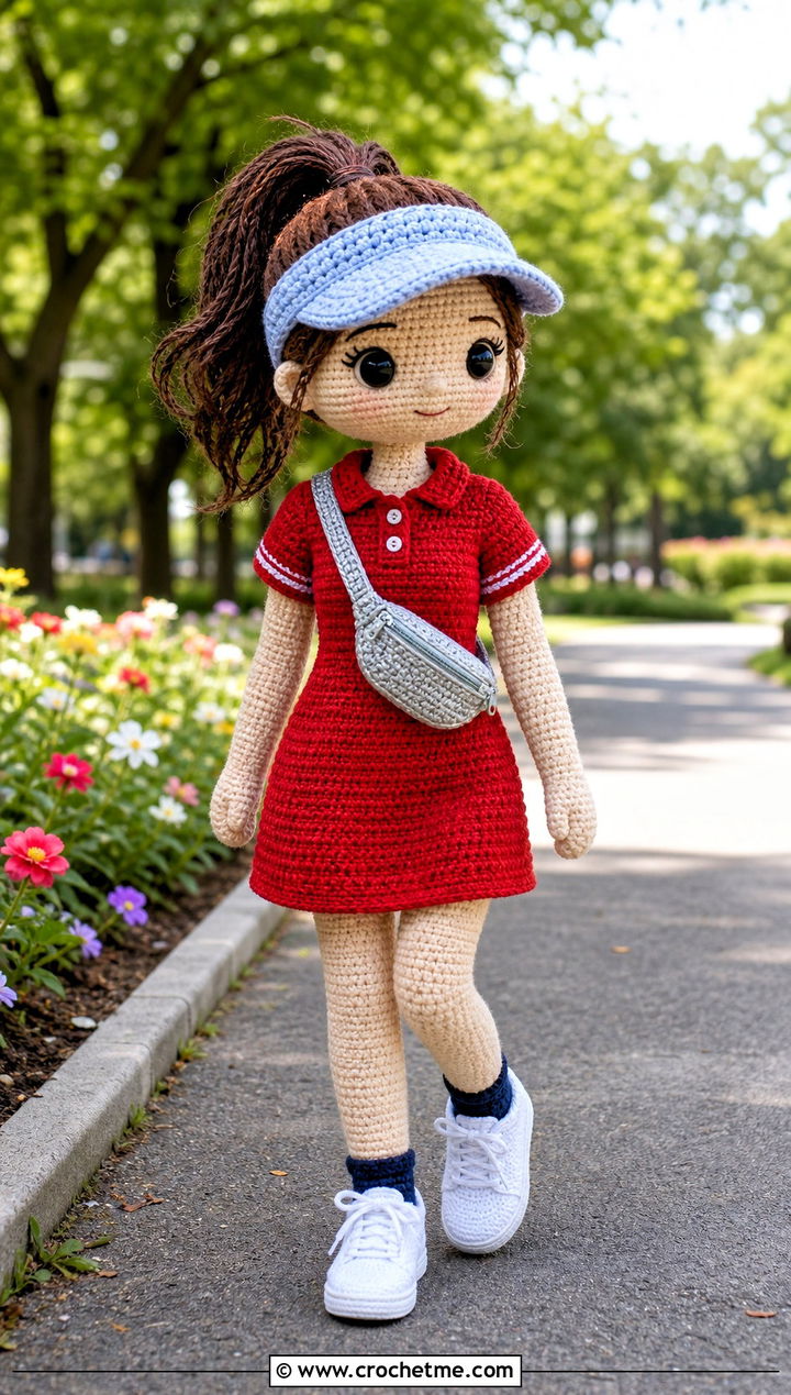 Polo Crochet Doll Dress With Running Shoes - 25 amigurumi crochet doll dress outfit ideas