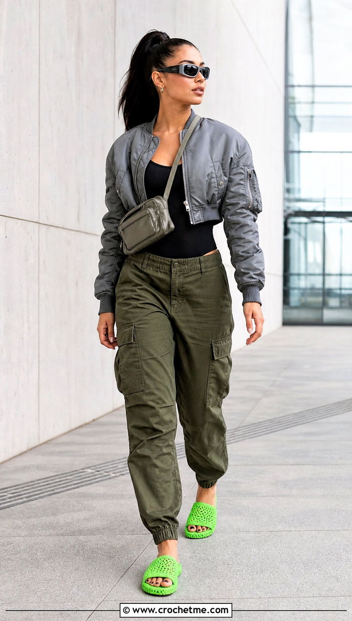 Prada Crochet Slides With Cargo Pants - 25 prada crochet sandals outfit ideas