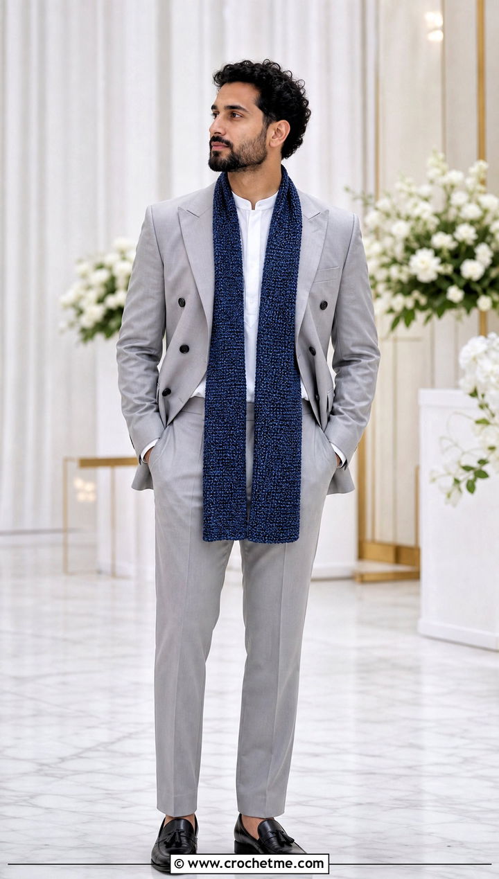 Prayer Stole Shawl With Double Breasted Suit - 20 Mens Crochet Prayer Shawl outfit ideas