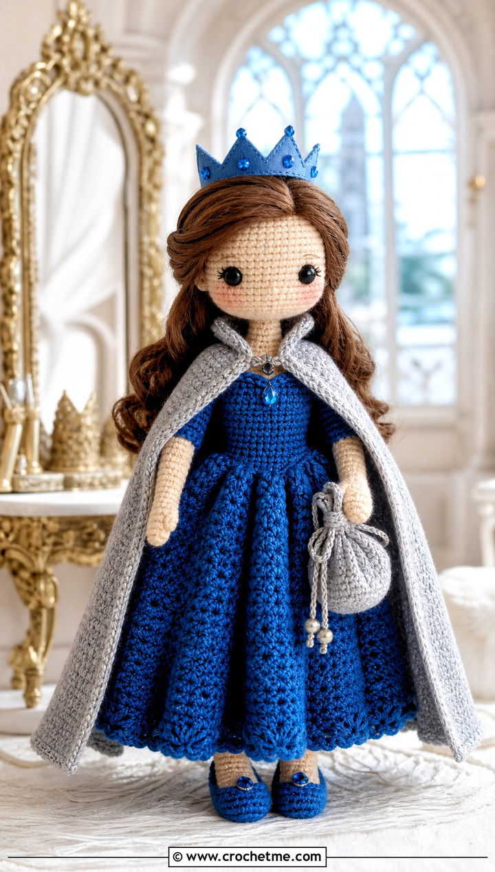 Princess Crochet Doll Dress With Cape - 25 amigurumi crochet doll dress outfit ideas