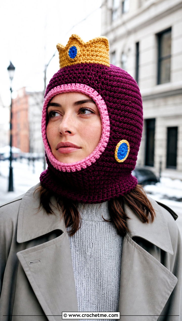Princess Peach Crochet Balaclava Hat With Trench Coat - 20 Princess Peach Crochet Hat outfit ideas