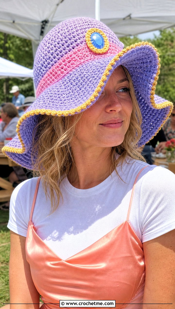 Princess Peach Crochet Floppy Hat With Slip Dress - 20 Princess Peach Crochet Hat outfit ideas