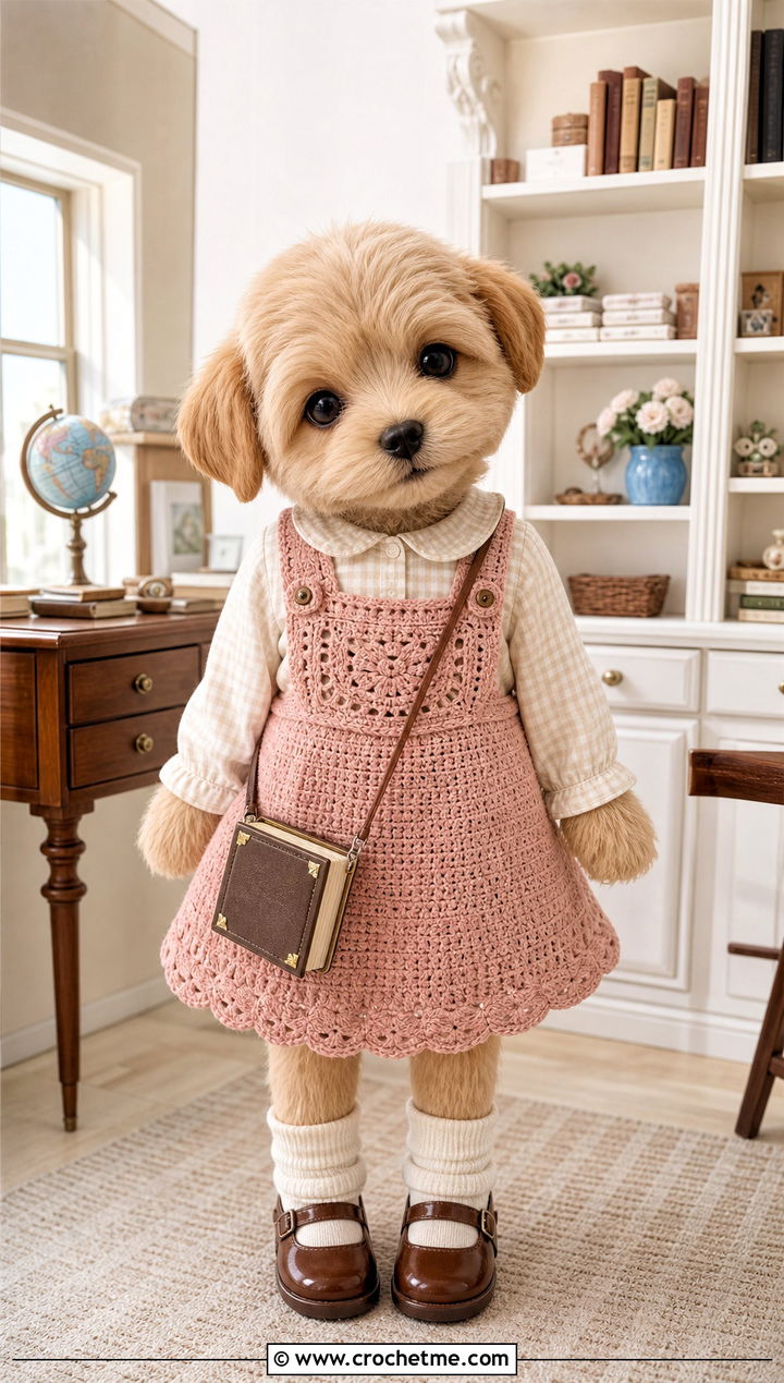 PuppyM Crochet Pinafore Outfit - 35 skzoo crochet outfits ideas