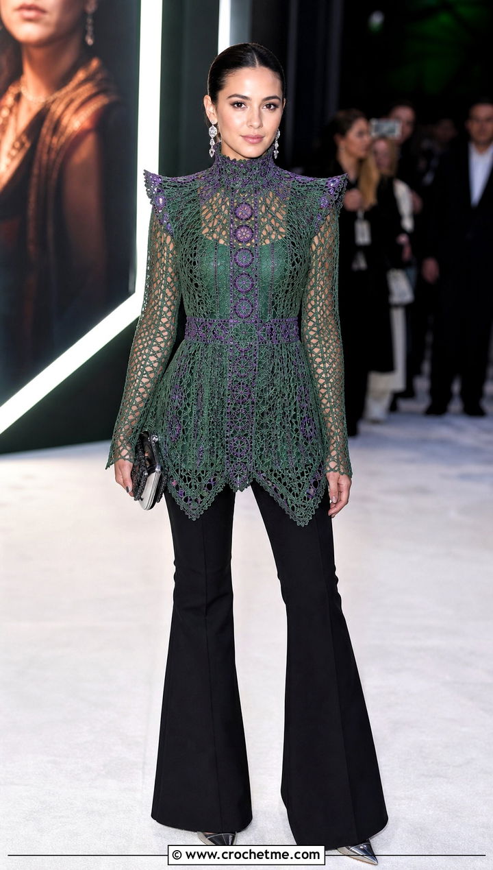 Queen Amidala Lace Crochet Tunic With Flared Pants - 25 Star Wars Crochet Clothes and outfit ideas