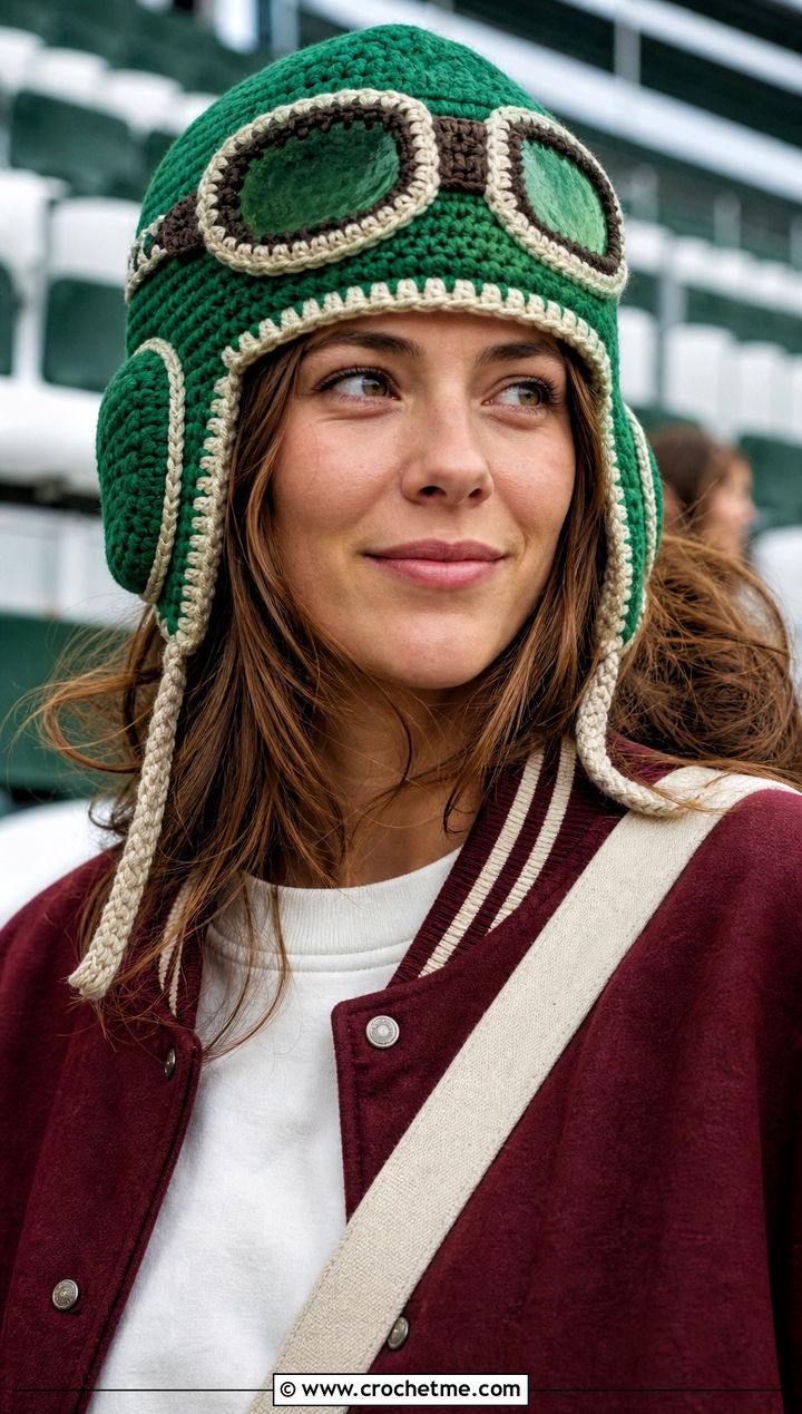 Quidditch Crochet Helmet Hat With Varsity Jacket - 15 harry potter crochet hat outfit ideas
