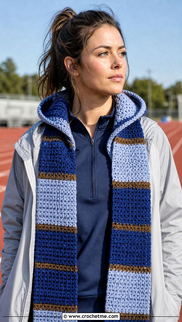 Ravenclaw Hooded Crochet Hogwarts Scarf With Leggings - 30 crochet hogwarts scarf outfit ideas