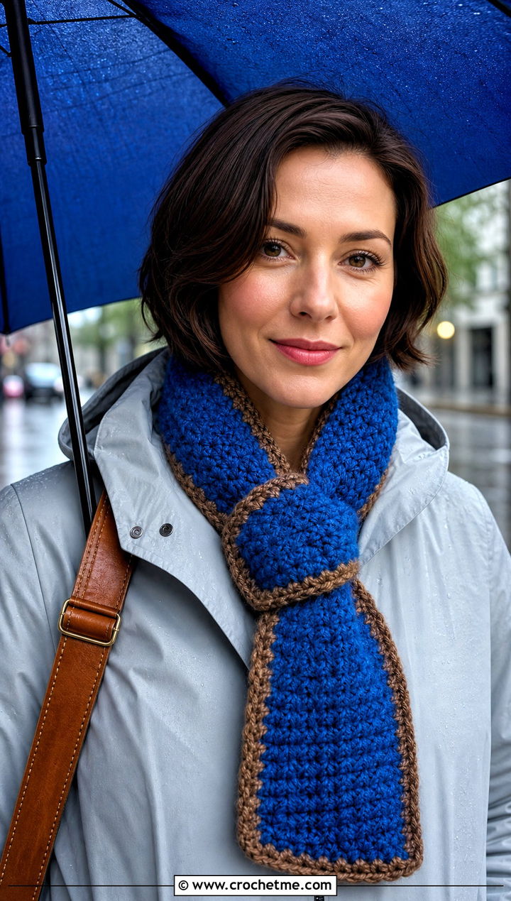 Ravenclaw Keyhole Crochet Harry Potter Scarf With Raincoat - 35 crochet harry potter scarf outfit ideas