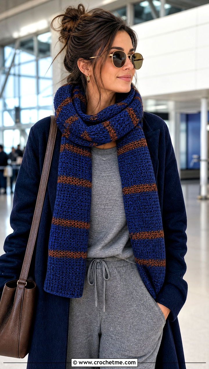 Ravenclaw Tunisian Crochet Harry Potter Scarf With Travel Outfit - 35 crochet harry potter scarf outfit ideas