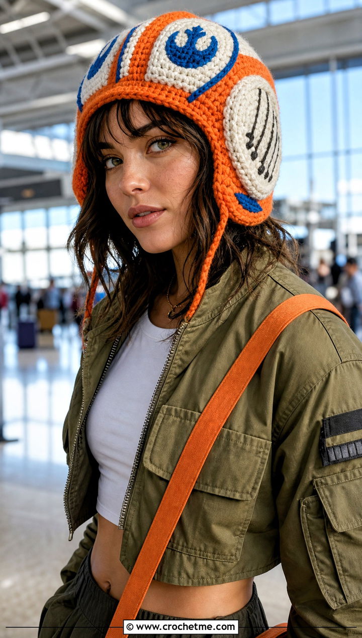Rebel Pilot Crochet Helmet Hat With Flight Jacket - 30 crochet star wars hat outfit ideas