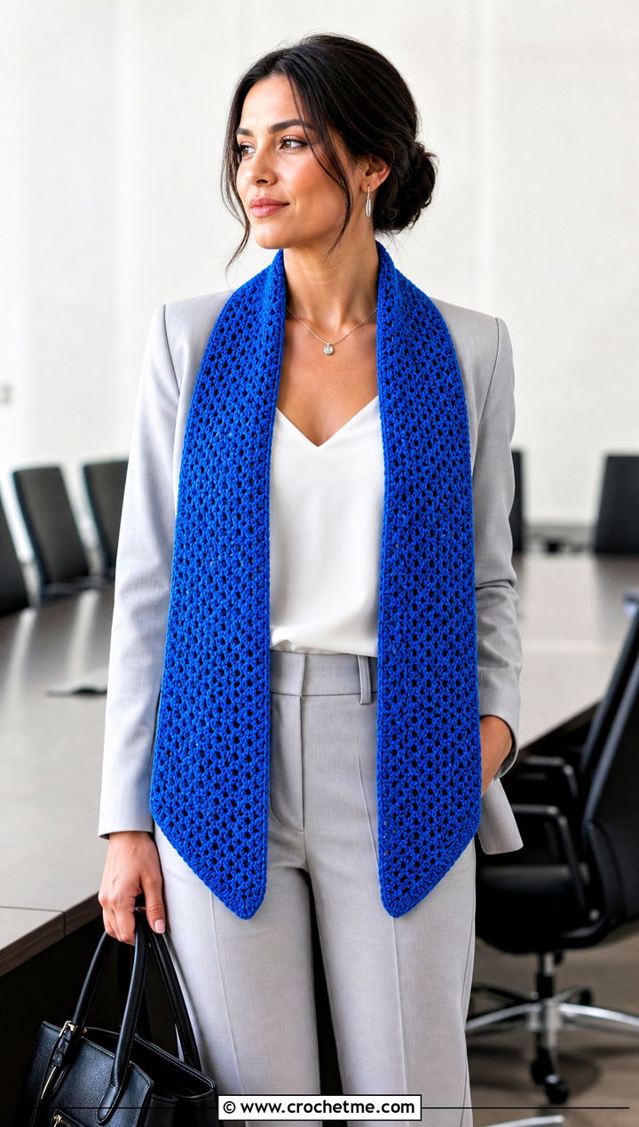 Rectangular V Stitch Crochet Stole With Suit - 25 V Stitch Crochet Shawl outfit ideas
