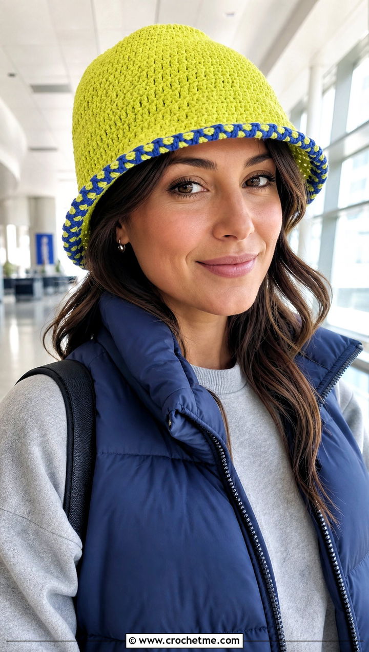Reversible Crochet Bucket Hat With Travel Outfit - 35 crochet winter bucket hat outfit ideas