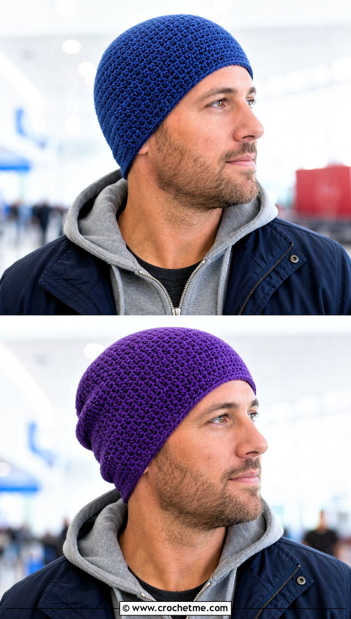 Reversible Crochet Chemo Cap With Travel Outfit - 25 Crochet Chemo Caps For Men outfit ideas