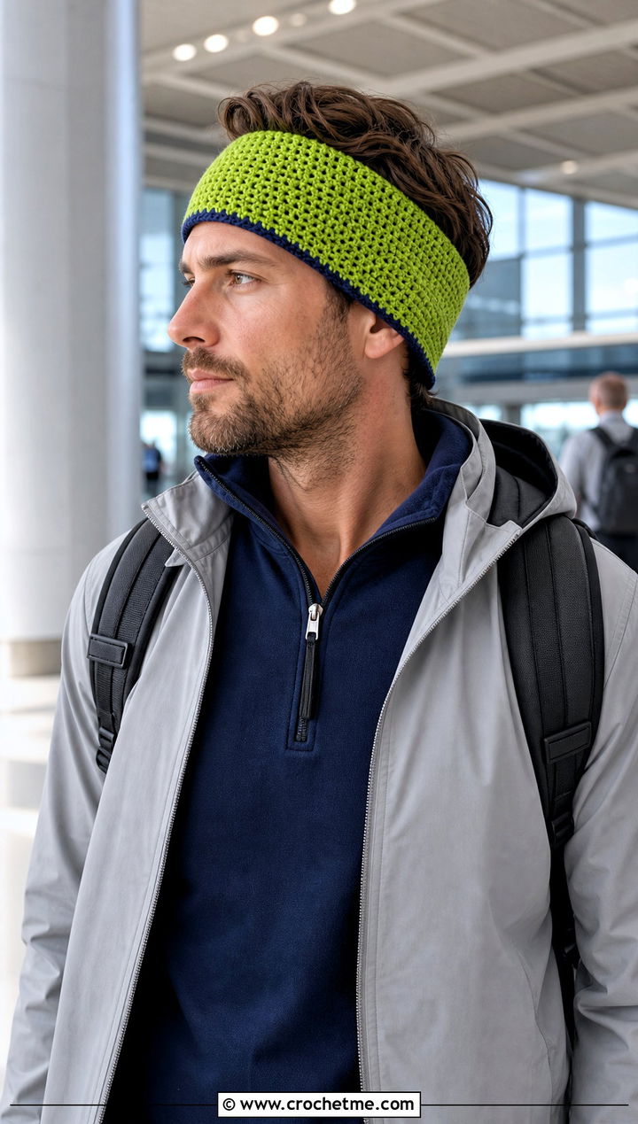 Reversible Crochet Headband With Airport Outfit - 25 men's crochet headband outfit ideas