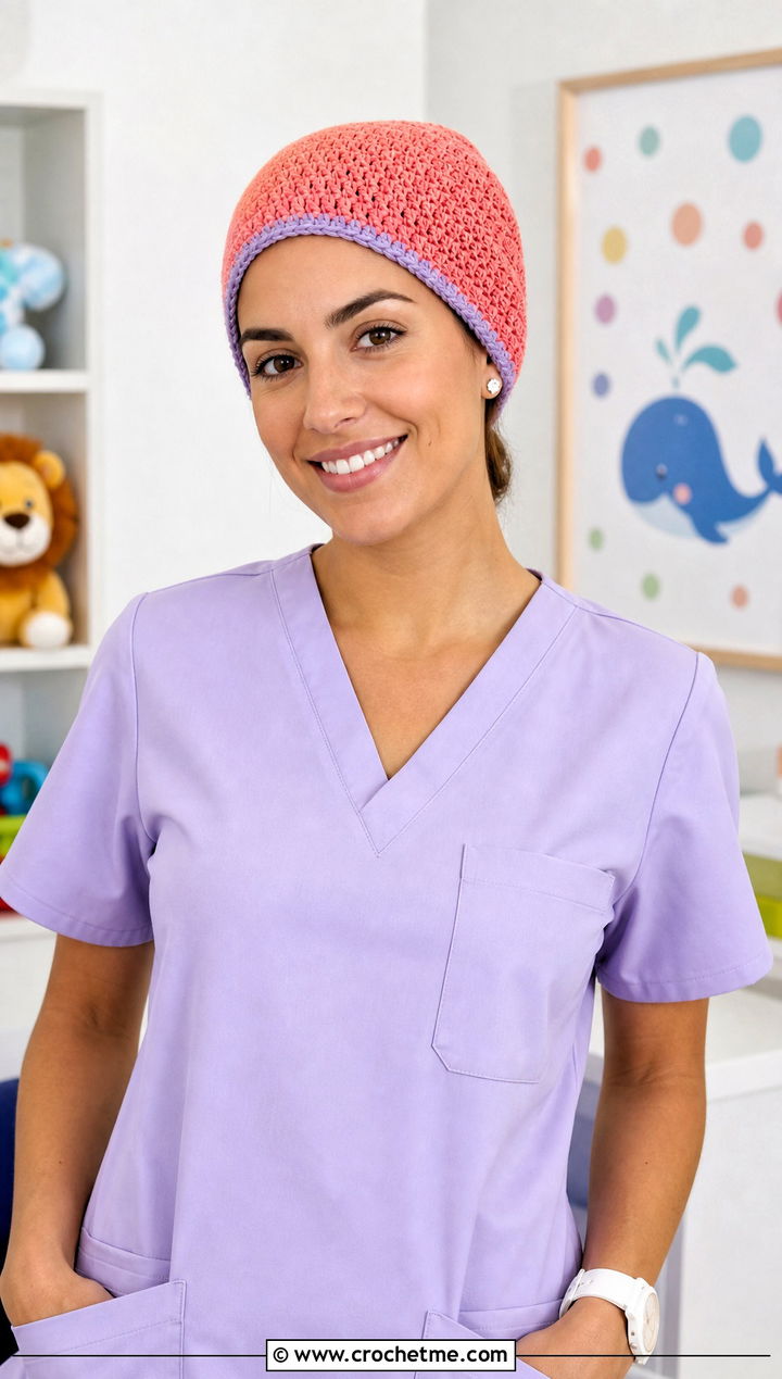 Reversible Crochet Scrub Cap With Pediatric Scrubs - 20 Crochet Scrub Cap outfit ideas