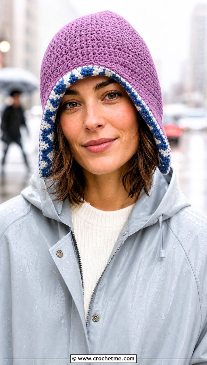 Reversible Ear Flap Hat With Raincoat - 25 crochet ear flap hat outfit ideas