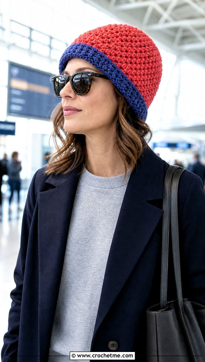 Reversible Moss Stitch Beanie With Matching Set - 20 Crochet Moss Stitch Beanie outfit ideas