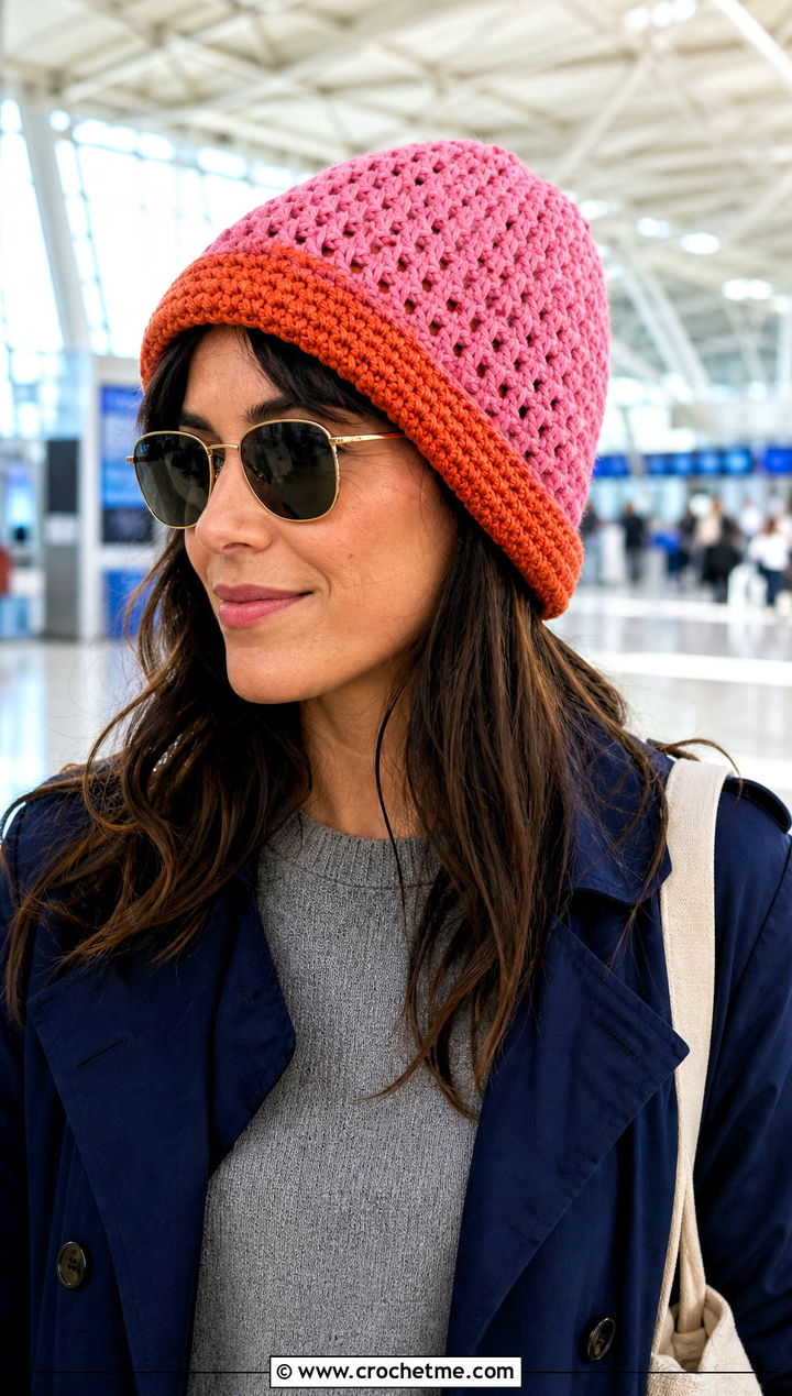 Reversible Square Crochet Beanie With Travel Set - 25 square crochet beanie outfit ideas