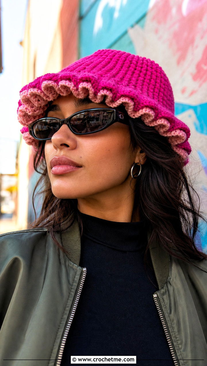 Ribbed Gill Mushroom Crochet Bucket Hat With Cargo Pants - 15 Mushroom Crochet Bucket Hat outfit ideas