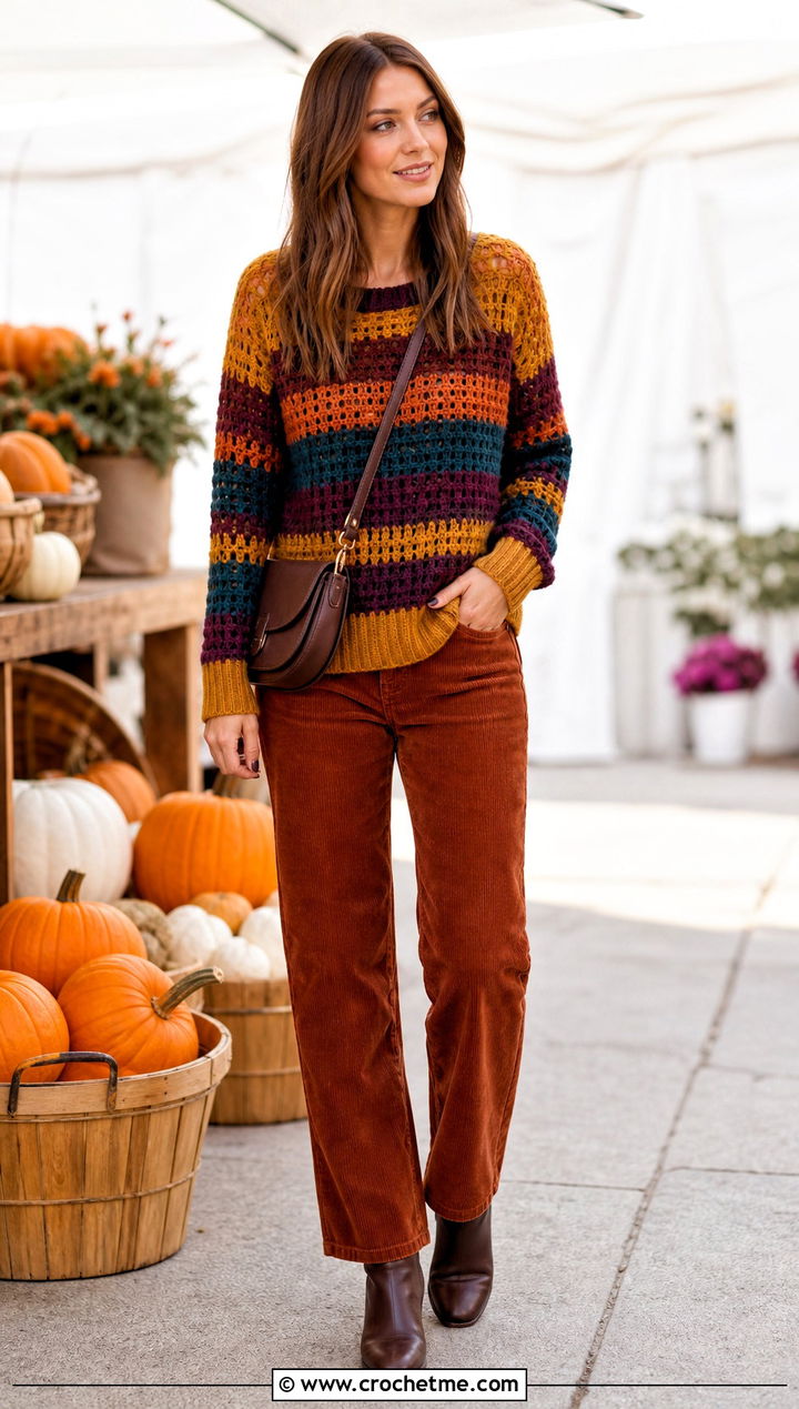 Ribbed Hem Tom Daley Crochet Sweater With Corduroy Pants - 25 tom daley crochet sweater outfit ideas