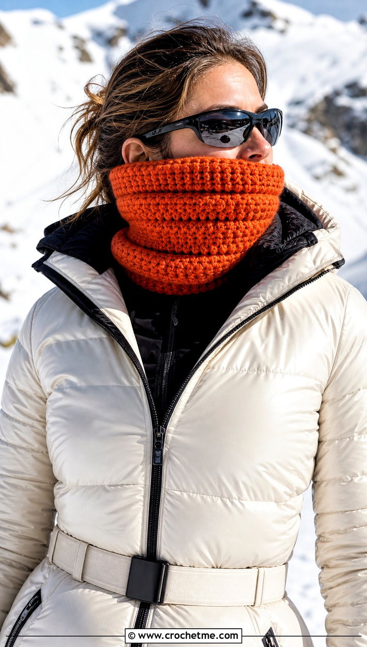 Ribbed Ski Cowl With Apres Ski Outfit - 20 Crochet Ribbed Cowl outfit ideas