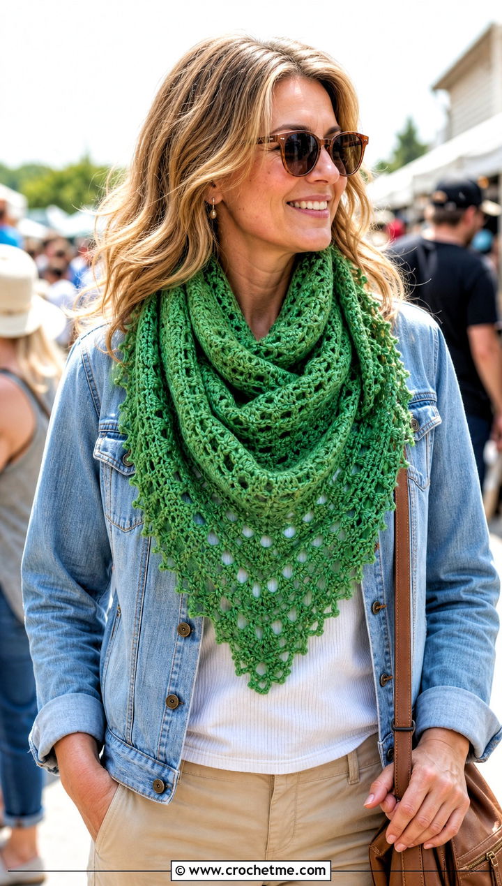 Sea Glass Secrets Crochet Shawl With Denim Jacket And Chinos - 15 kristin omdahl crochet shawl outfit ideas
