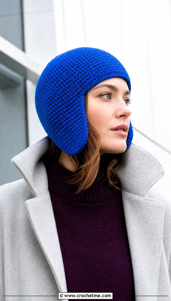 Seamless Crochet Ear Flap Hat With Minimalist Outfit - 30 crochet adult ear flap hat outfit ideas
