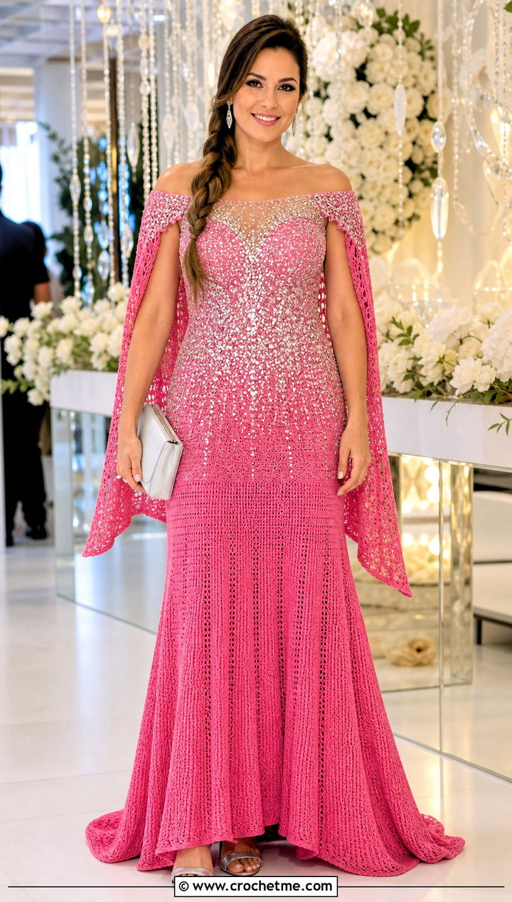 Sequin Bodice Crochet Elsa Dress With Silver Heels - 30 crochet elsa dress outfit ideas