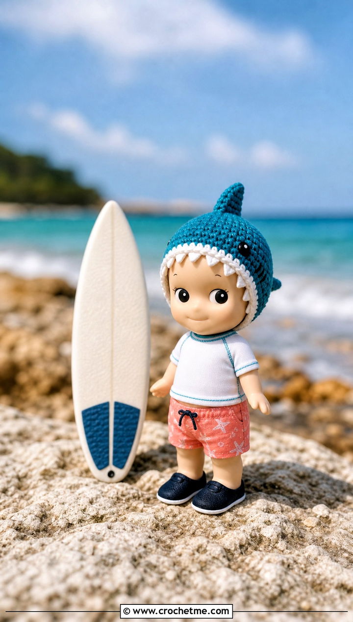 Shark Sonny Angel Crochet Hat With Surfer Outfit - 30 sonny angel crochet hat outfit ideas