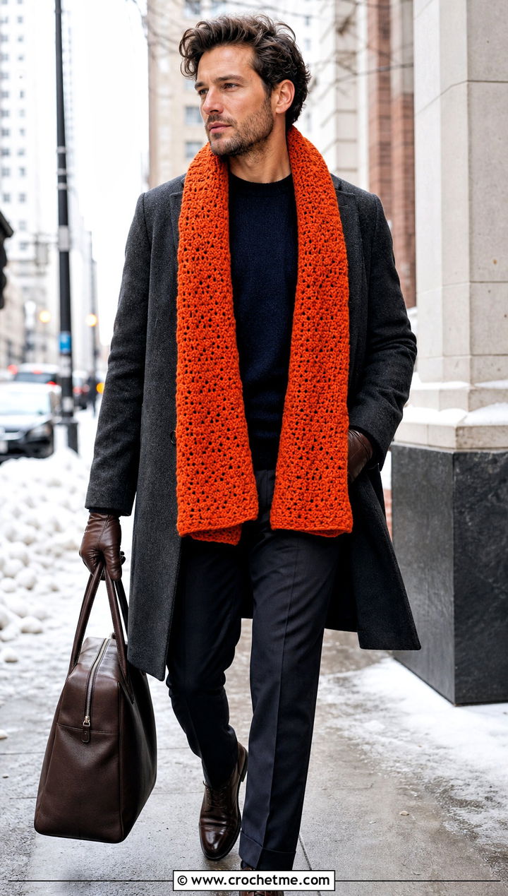 Shawl Scarf Crochet Wrap With Overcoat - 30 crochet shawl for men outfit ideas