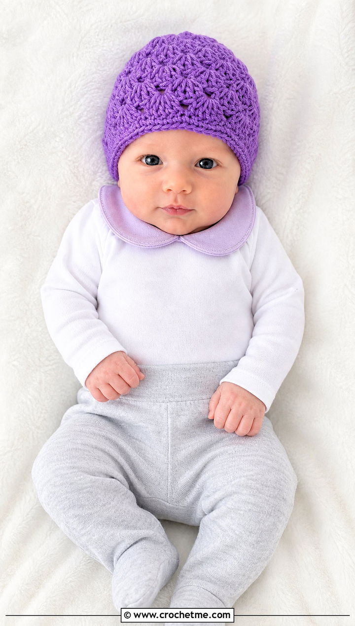 Shell Stitch Crochet Beanie With Collar Bodysuit - 25 premie crochet beanie outfit ideas