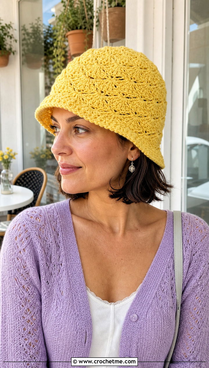 Shell Stitch Crochet Flapper Hat With Cardigan Set - 30 crochet flapper hat outfit ideas