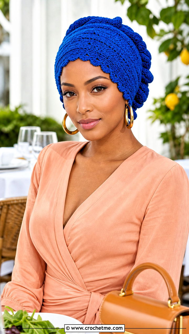 Shell Stitch Crochet Tube Hat With Wrap Dress - 25 Crochet Tube Hat outfit ideas