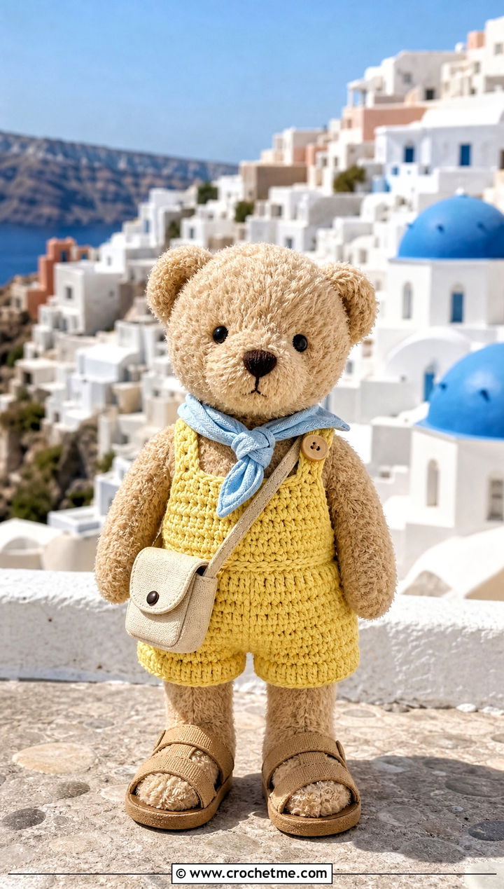 Short Crochet Romper With Neckerchief - 35 crochet jellycat clothes and outfit ideas
