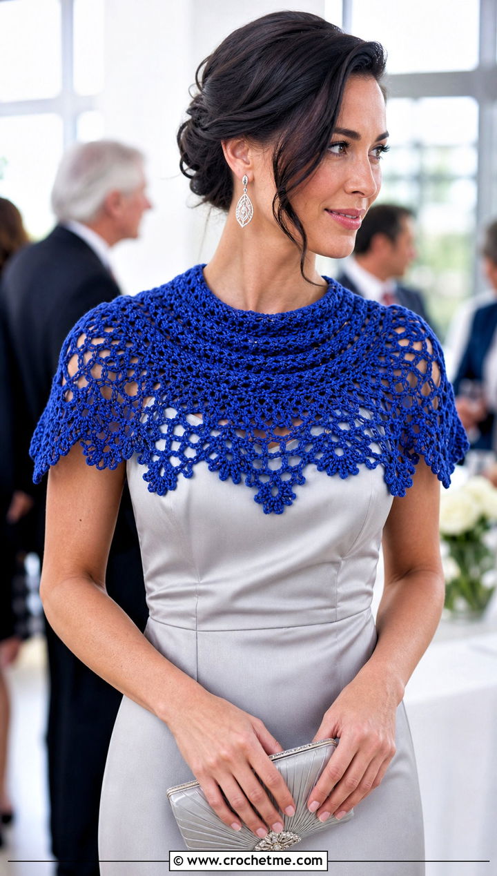 Shoulder Crochet Cowl With Column Dress And Heels - 35 crochet neck warmer cowls outfit ideas